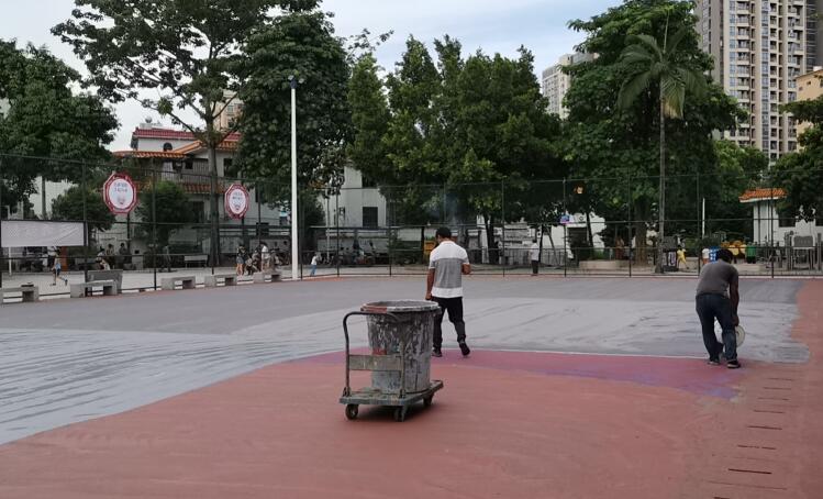 籃球場施工現(xiàn)場