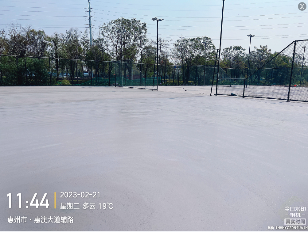惠州網球場基礎、圍網、燈具、球場面層整體施工工程
